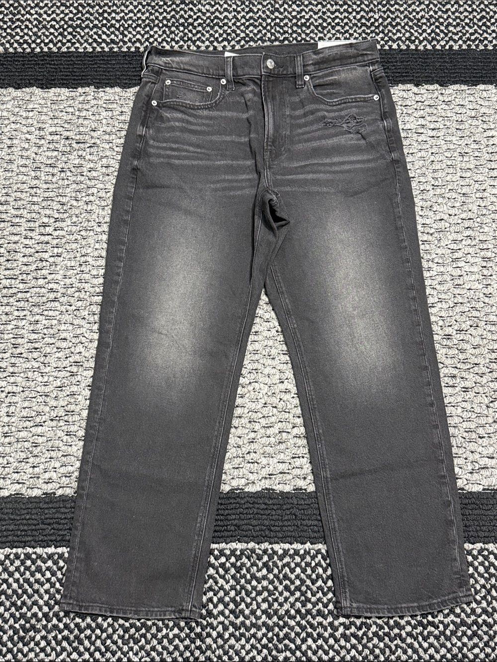 American Eagle Super High Rise Ankle Straight Jeans Sz 12 NWT Stretch Classic